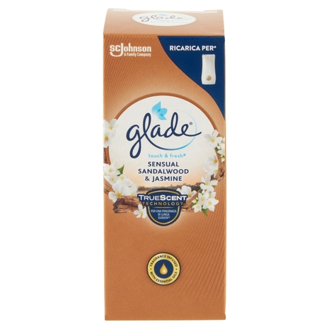Glade Touch&Fresh Ricarica, Profumatore per Ambienti, Fragranza Sensual Sandalwood & Jasmine 10ml